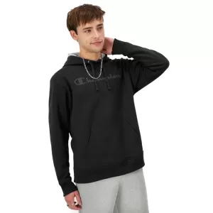 Champion Canguros Masculino Moda Powerblend_Graphic_Hoodie Black
